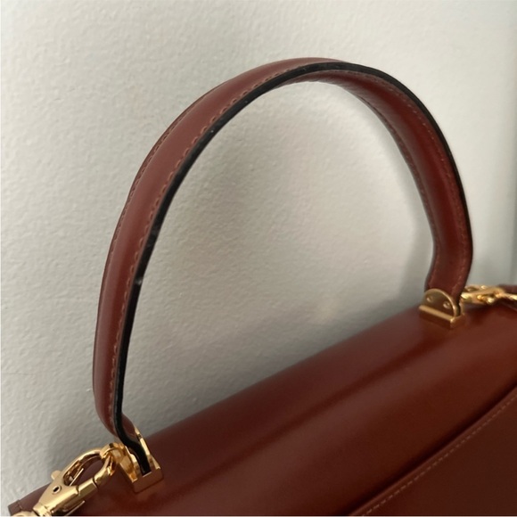 Bally NEW vintage leather satchel / top handle bag new with Bally strap - Picture 7 of 11